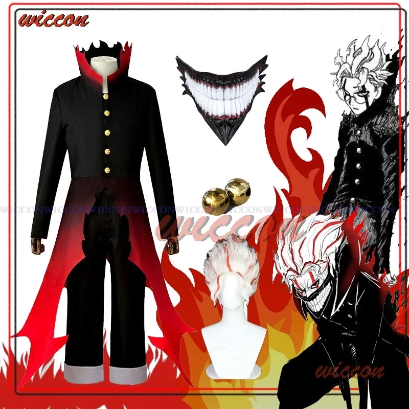 

Кен Такакура Кен Окарун Косплей Костюм Дандан Турбо Бабушкиный Режим Парик Красный Тренч Черный Школьный Наряд Хэллоуин Вечеринка 3XL