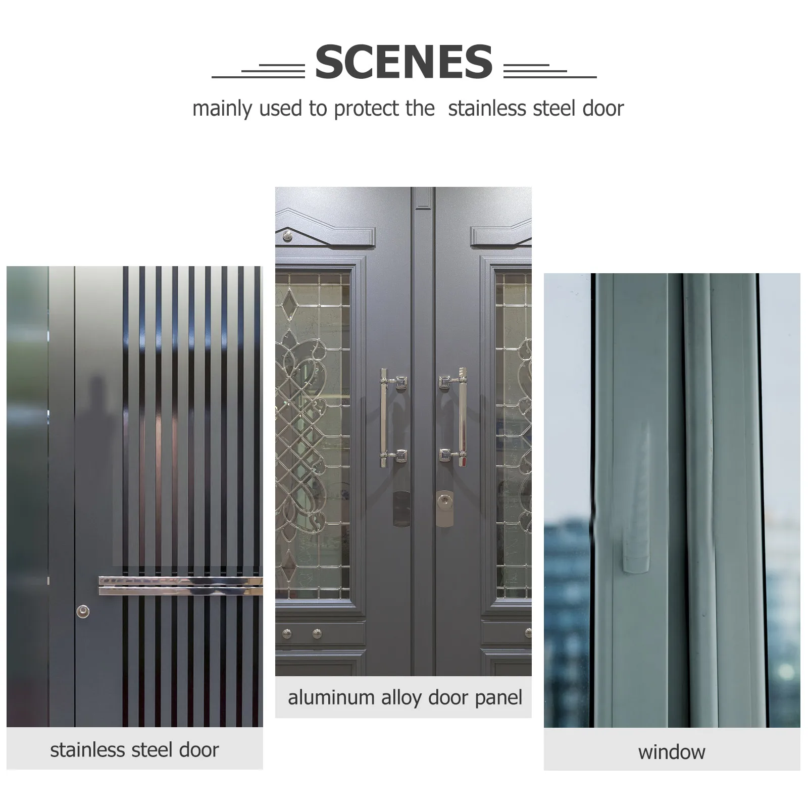 1 لفة فيلم نافذة سوداء غطاء حماية ذاتي اللصق لفيلم نافذة سلامة البناء على سطح الزجاج #6