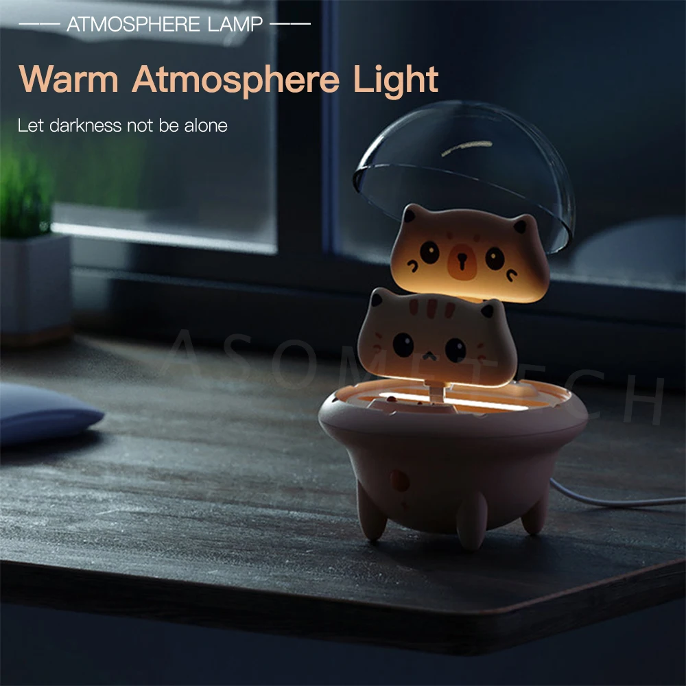 New gift ! 2*800mAh Portable Mini Power Bank Cute Cat Portable Powerbank with LED Night Light Charger Battery For phone