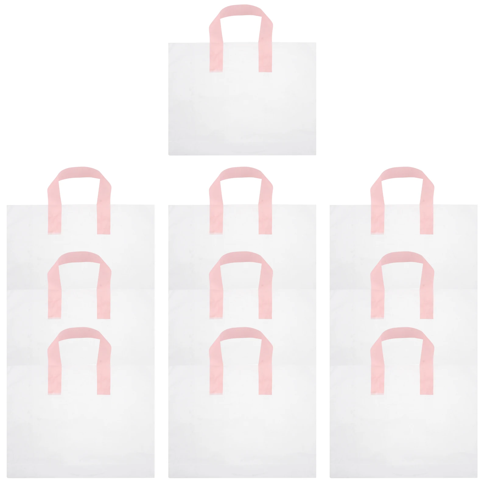 

50pcs Tote Hand Bag Transparent Carrier Eco Friendly Low Thickness Plastic Shopping Packaging Gift Event Party Supplies