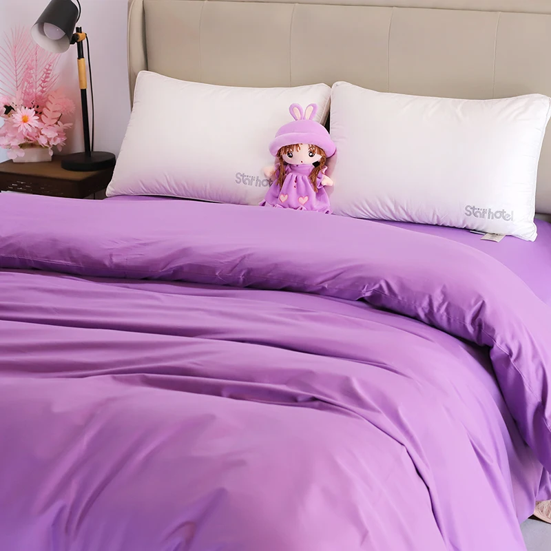 1pc Solid Color Duvet Cover Pure Cotton housse de couette Single/Queen/King Size Comfortable Quilt Cover funda nordica 220 x 240