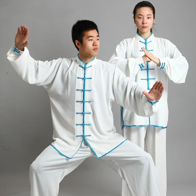 Tai Chi Kung Fu Uniform Traditionele Chinese Kleding Lange Mouwen Wushu Taichi Mannen Kungfu Uniform Uniform Uniformen Oefen Kleding