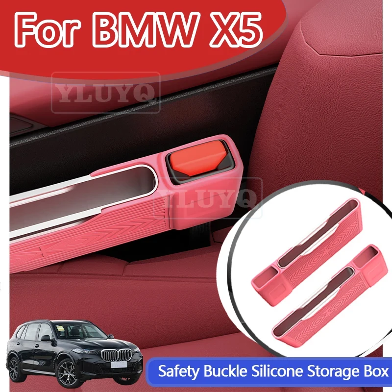 

For BMW X5 Car seat side storage pocket in-car storage seat silicone ABS gap storage box Seat Gap Filler Car interior