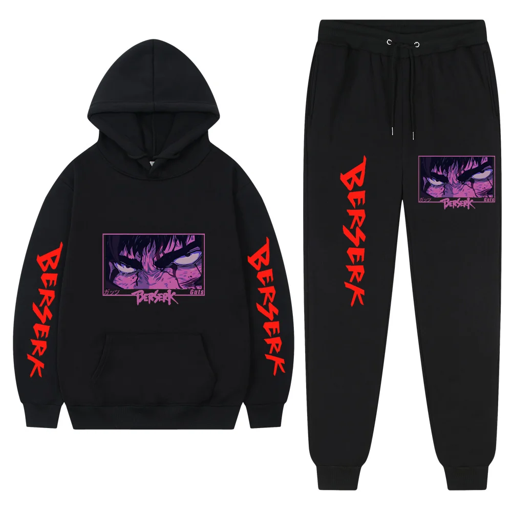 Japan Anime Berserk Guts Harajuku Manga Hoodies Sets Men's Casual Oversized Sweatshirts Print Hoododuct. Please make payment wit