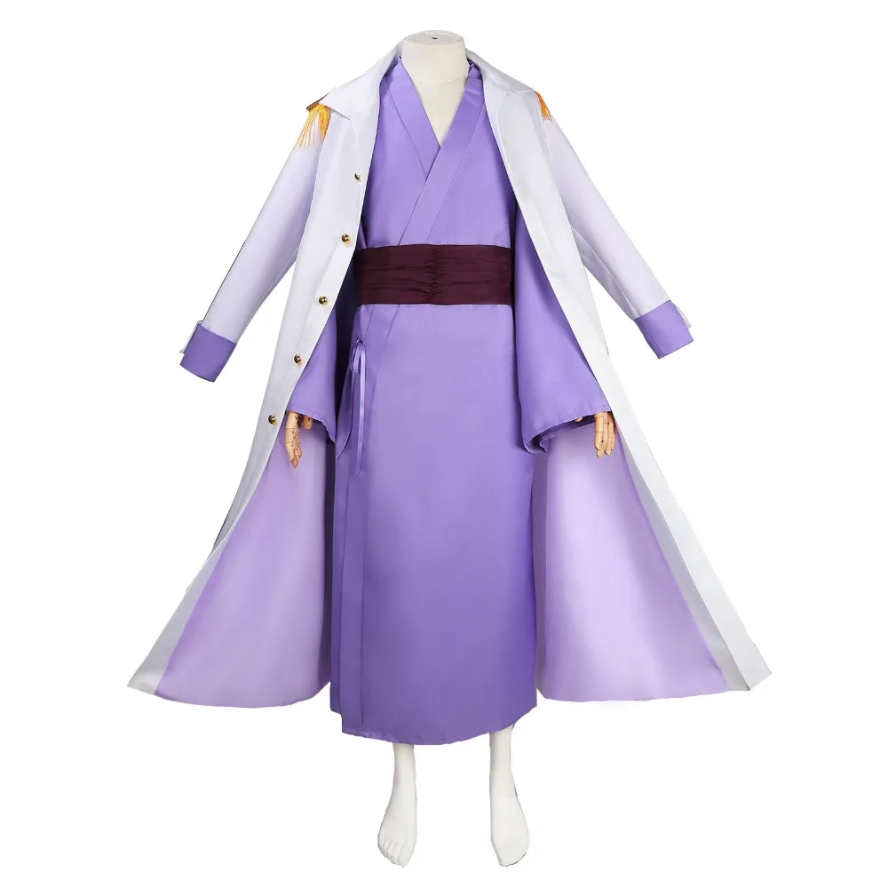 Anime Issho Cosplay Costume New Marine Purple Inner Garment Cloak Bandage Belt Senor Admiral Issho Role Play Uniform Halloween