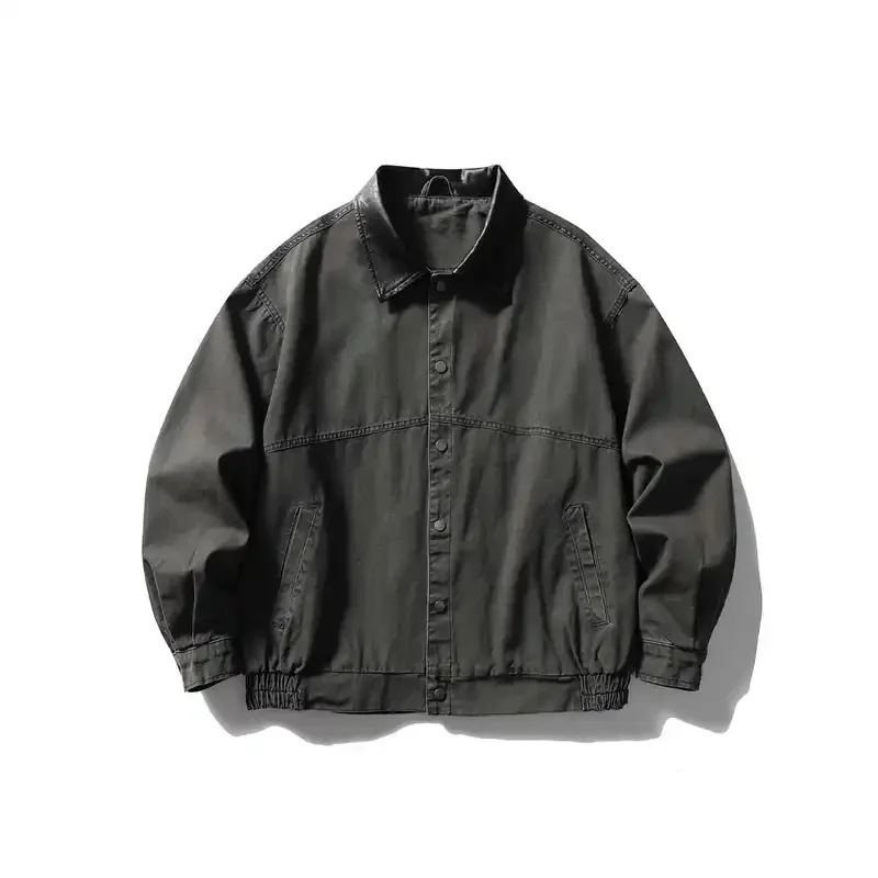Autumn New Washed Cotton Bomber Jacket Men Women Couple Streetwear Fashion Loose Casual Cargo Jacket Spring Coat Outerwear