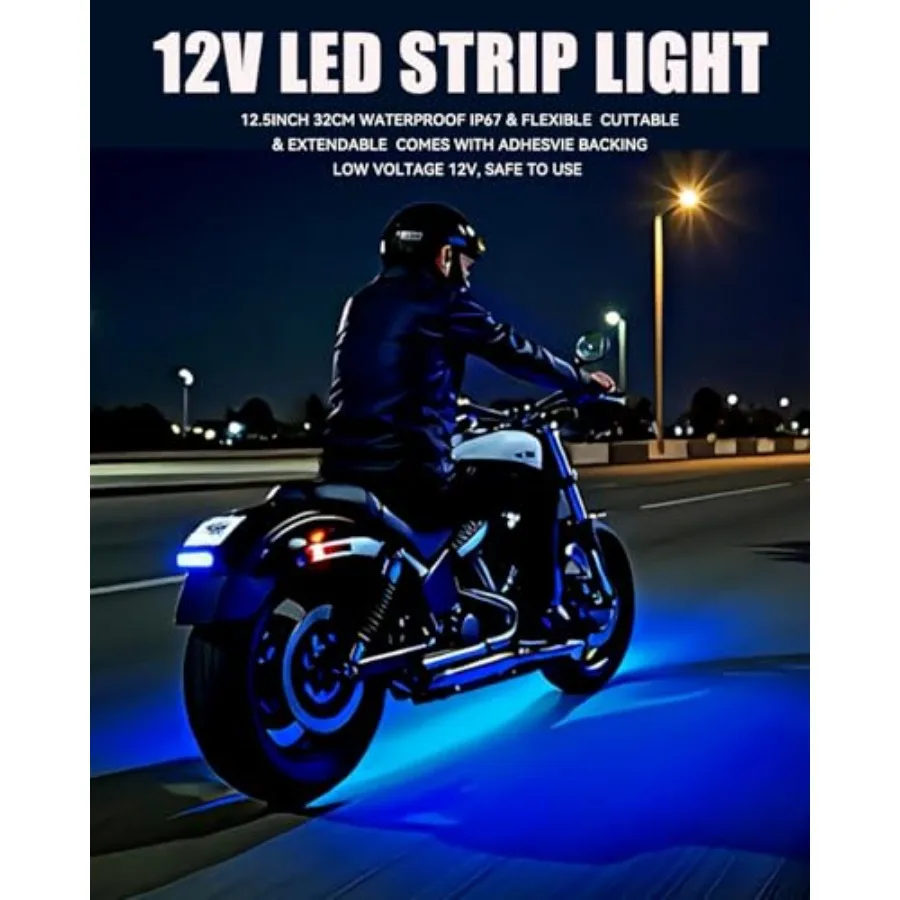 12V Light 32CM Waterproof Light s for Cars Motorcycles Golf Cart Interior and Exterior Marine Boat 12V 5050 18SMD, Pack of 4