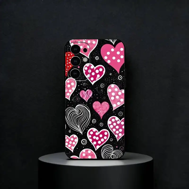 Bowknot Heart Phone Case For Samsung S25,S24,S23,S22,S21,S20,Plus,Fe,Lite,Others Black Cover - Image 2
