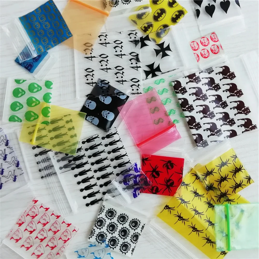 Zip Lock Bag Combine Reclosable Print Plastic Baggies Random Zip Clip Bags