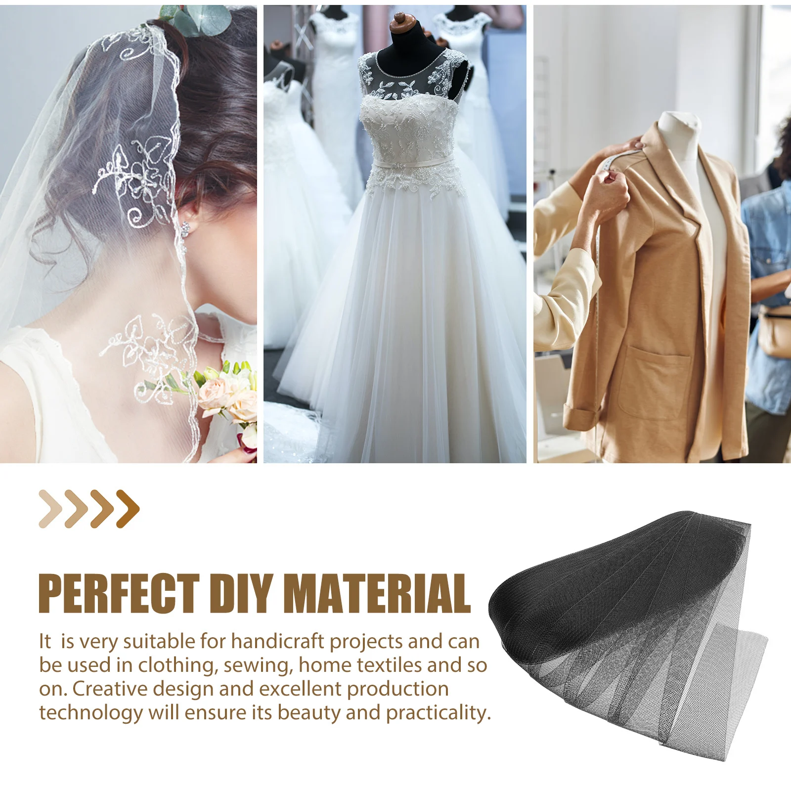 

Black Horsehair Braid Wedding Dance Dress Accessory Clothing Supplies DIY Craft Material Elastic Gauze Trim Clothing Accessories