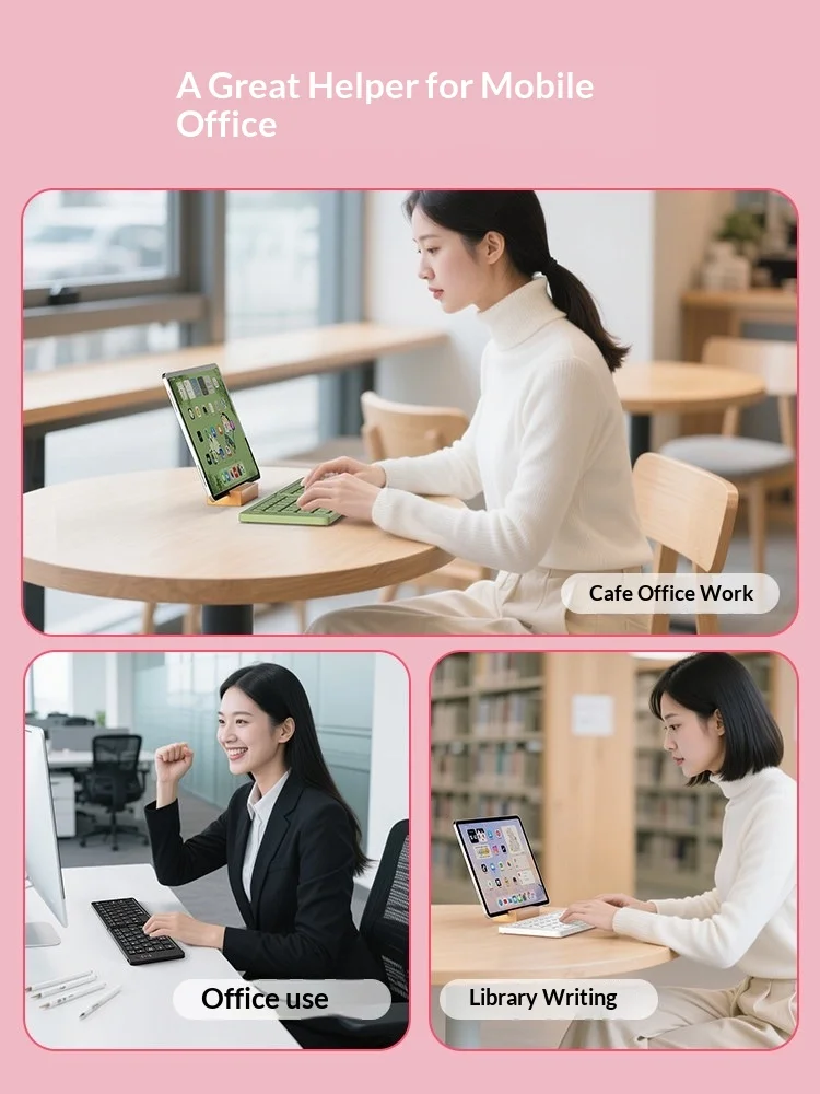 Foldable Bluetooth Keyboard Mouse Combo Mini Portable Silent Wireless Kit For iPad Laptop Tablet Office Travel Mini Kit