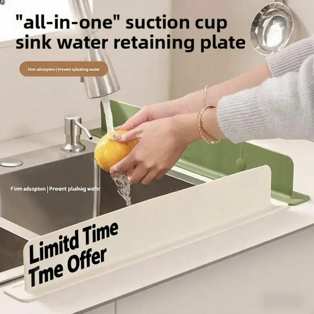 

Silicone Sink Baffle Splash Proof Guard Protect Clothes From Splashing Water For Washing Dishes And Vegetables Kitchen Supplies