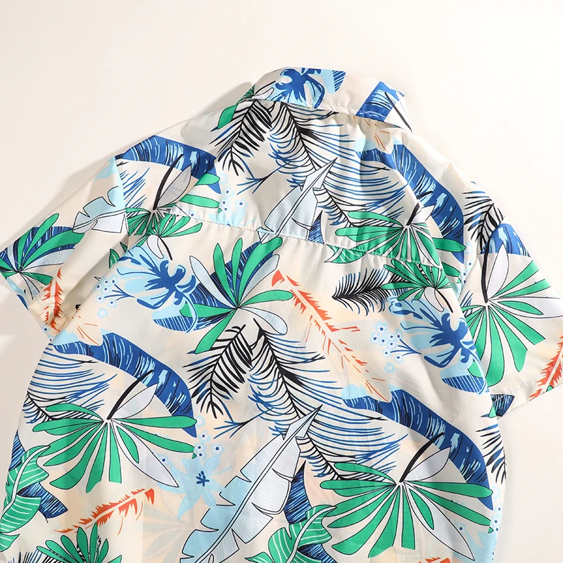 Hawaiian Style Shirt Set Men's Summer Loose Short-sleeved Shorts Set, Fashion Trend Beach Floral Couple Clothes - view 5