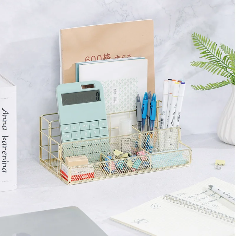 

Stylish Nordic Metal Desktop File Organizer - Multifunctional Office Supplies for Documents, Cosmetics & Stationery, Durable Fil
