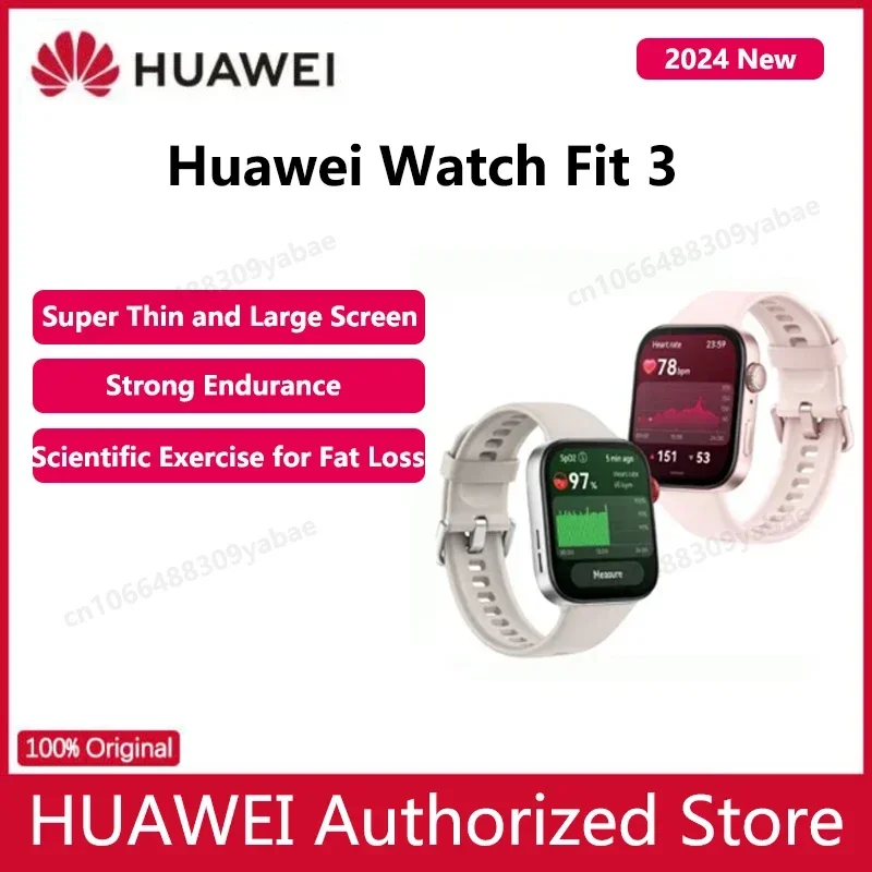 HUAWEI WATCH FIT 3 Smart WATCH Light and Thin Large Screen Sports Fat Reduction Long Life Bluetooth Call Sports WATCH.