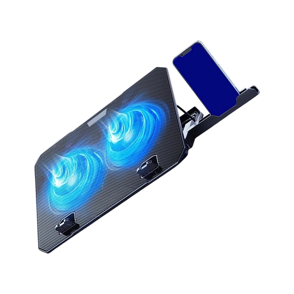 1Pcs Dual Fan Laptop Cooling Stand Adjustable Quiet Radiator Base For 17 Inch Gaming Notebook Cooler