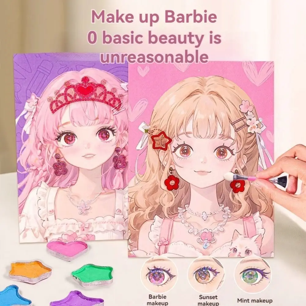 جديد 3 في 1 DIY مجموعة ماكياج الأميرة الماس الهدايا ورقة الفن الحرفية أطقم ملصق الأميرة اللباس كتاب #6