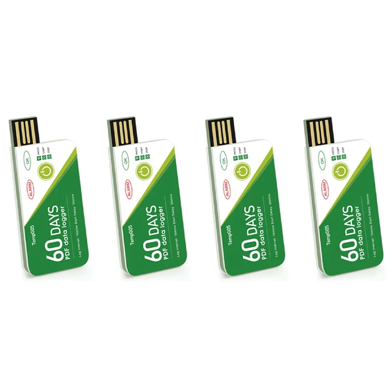 N01R-4X 60 Days USB Temperature Data Logger -30 ℃-+60 ℃ Report With App IP67 Disposable High-Precision Recorder With Warning