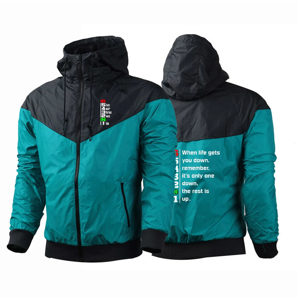 

2025 Spring Autumn Mens Manual Transmission 1N23456 Motorcycle Logo Print Fashion Solid Color Splicing Sunscreen Thin Zip Jacket