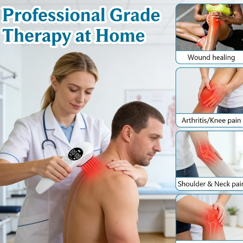 Cold Laser Home Therapy Device High Power LLLT Non-invasive Red Infrared Light for Arthritis Pain Inflammation Relief Physio