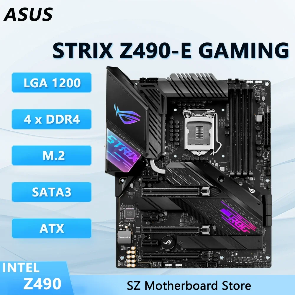 STRIXZ490-E GAMING Z490 LGA 1200 carte mère prise en charge i9-10900K/11900K i7-10700K i5-10600K/11600K CPU DDR4 USB 2.0 M.2 ATX