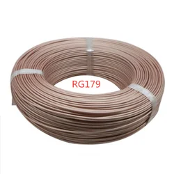 RG179 Cable  Wires RF coaxial cable 75 ohm RG179-SFF75-1.5 high definition TV signal line heat-resistant silver plated feeder