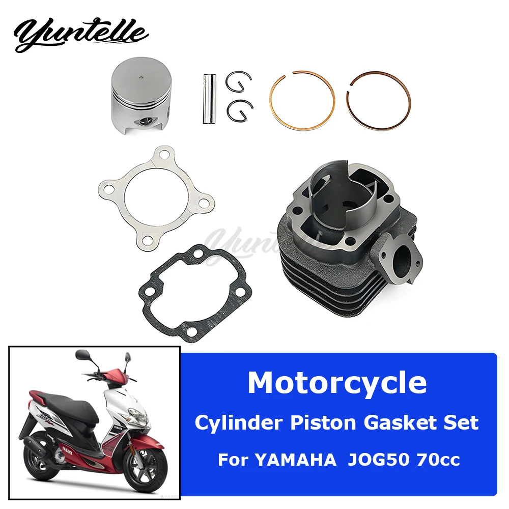 

47mm 70cc Cylinder Block Kit For YAMAHA JOG50 JOG 50 1E40QMB Two-stroke ATV Motorcycle Accessories Engine Piston Ring Gasket Set