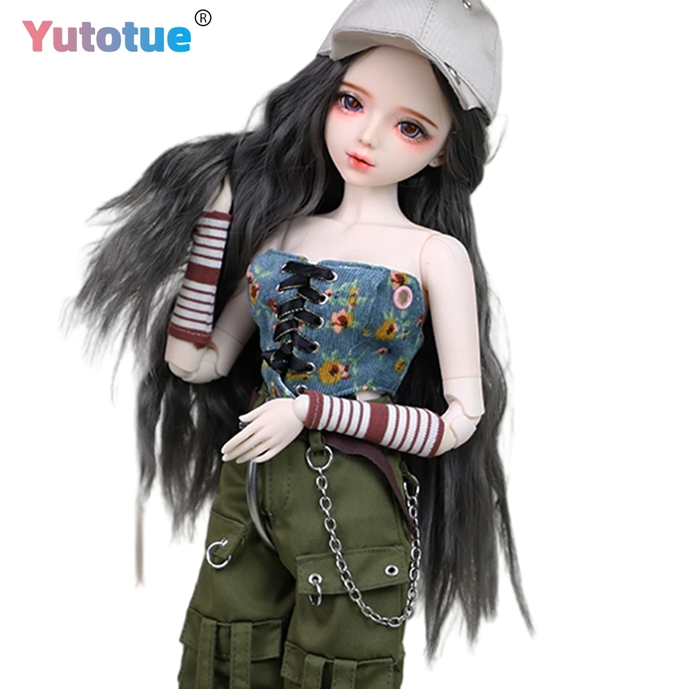YUTOTUE 22 inch Height Female Doll with Removable Fashion Outfits Wigs BJD Doll Toy Lifelike