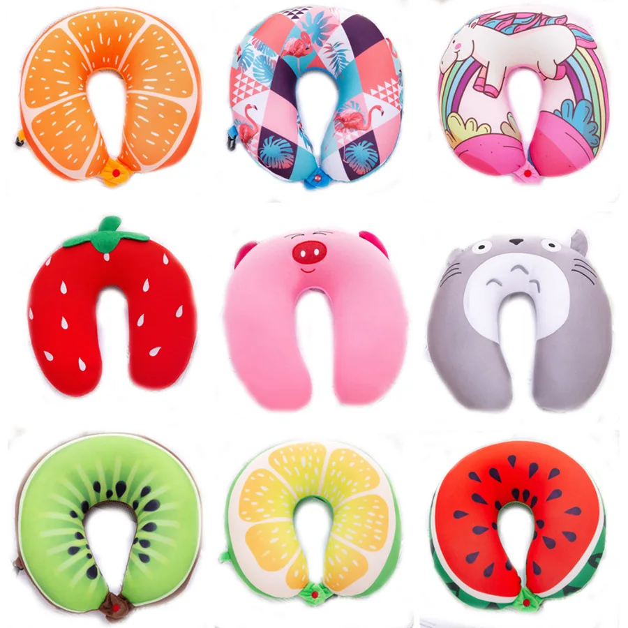 

Cartoon Cars Unicorn Neck Travel Pillow Fruits Watermelon U Shaped Foam Pillow Office Cushion Cute Pillows For Children/Adults