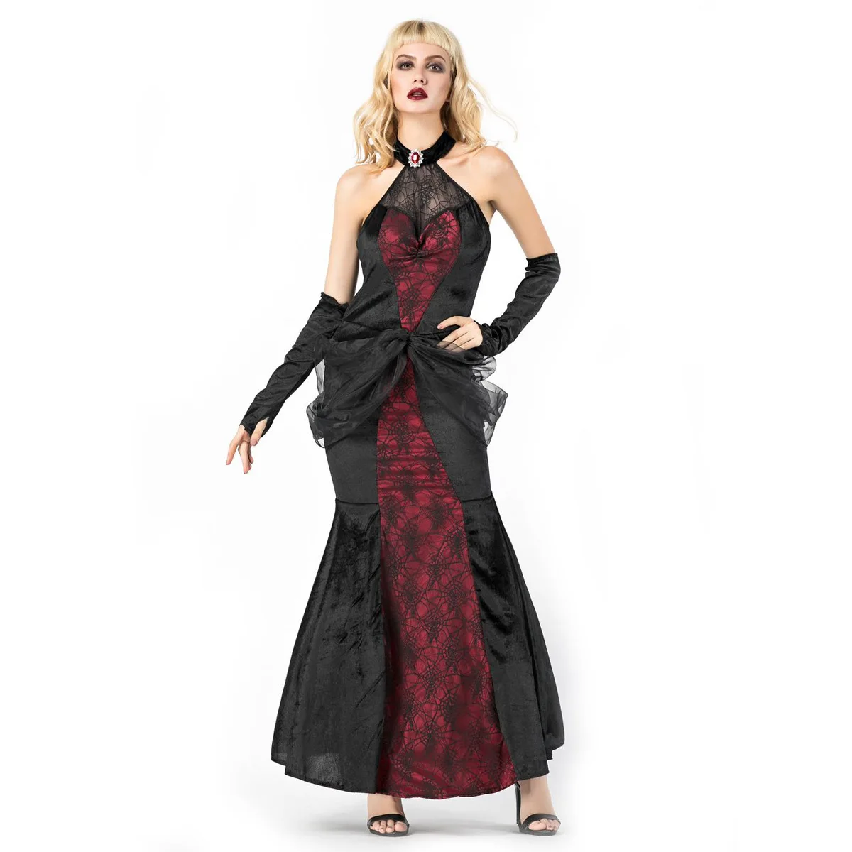 

New Halloween Witch Zombie Costume Snow Queen Queen Long Skirt Queen Cosplay Women's Traditional Ethnic Stage ...