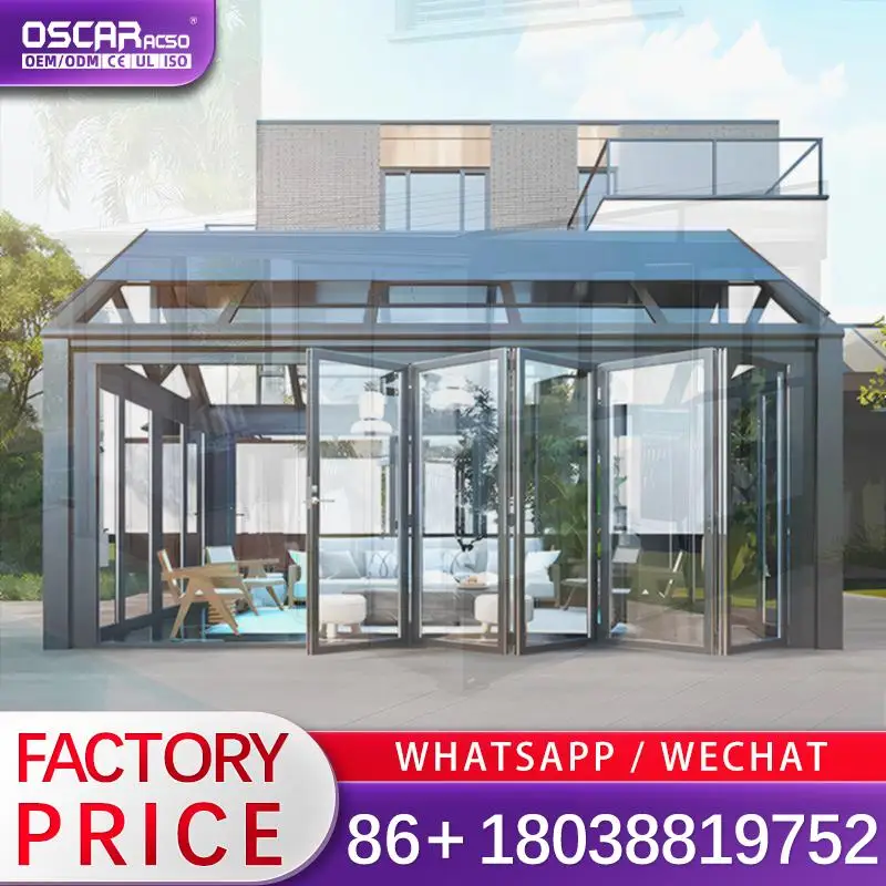 غرفة شمسية برتقالية بإطار من الألومنيوم وسقف مزخرف لغرفة نوم الفيلا الفاخرة #2