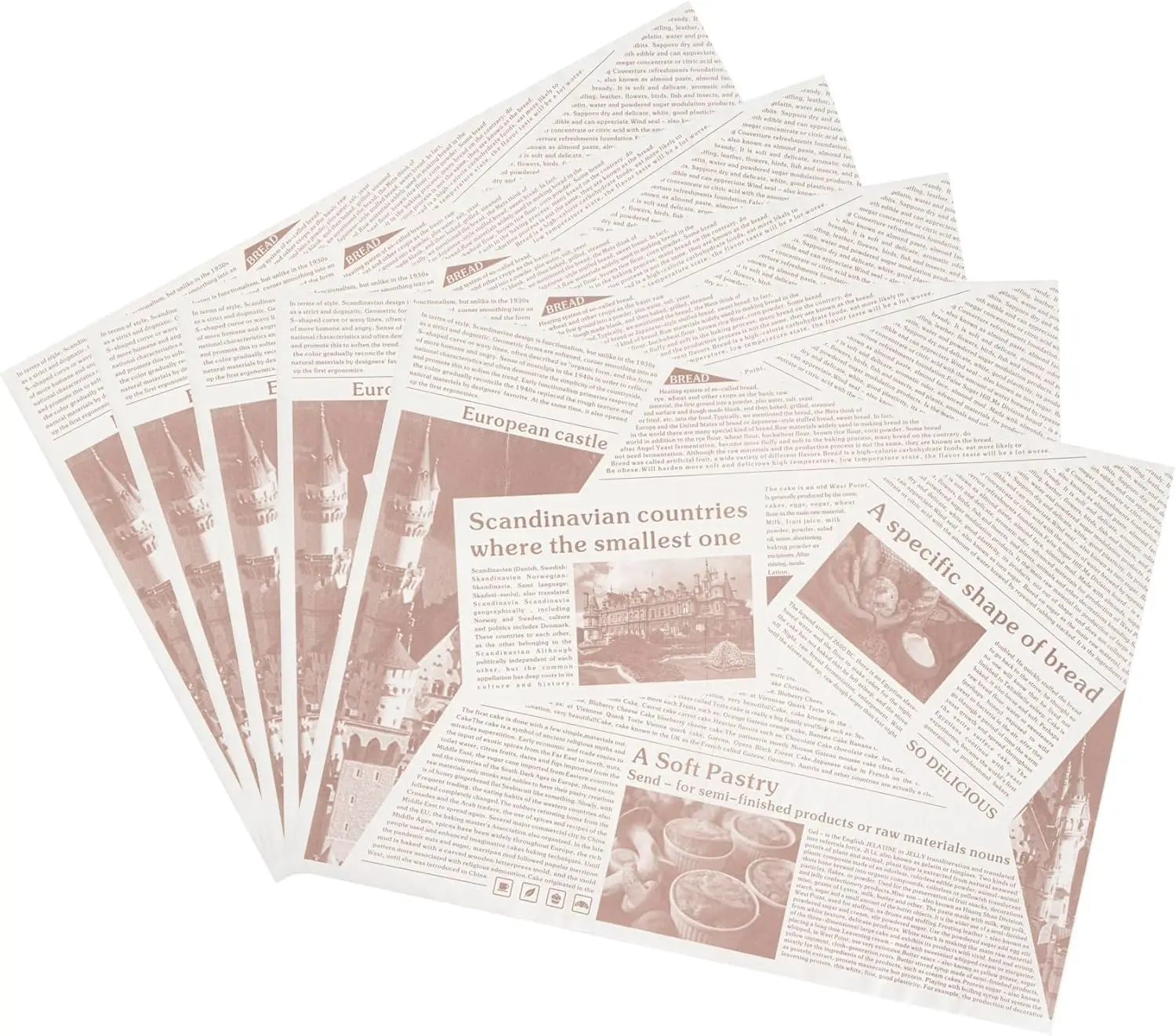 

Бумага для гастрономии Gastronomia, 15 x 11 дюймов, 200 листов, для упаковки сэндвичей, жиронепроницаемая, для микроволновой печи, сепия-оттенка