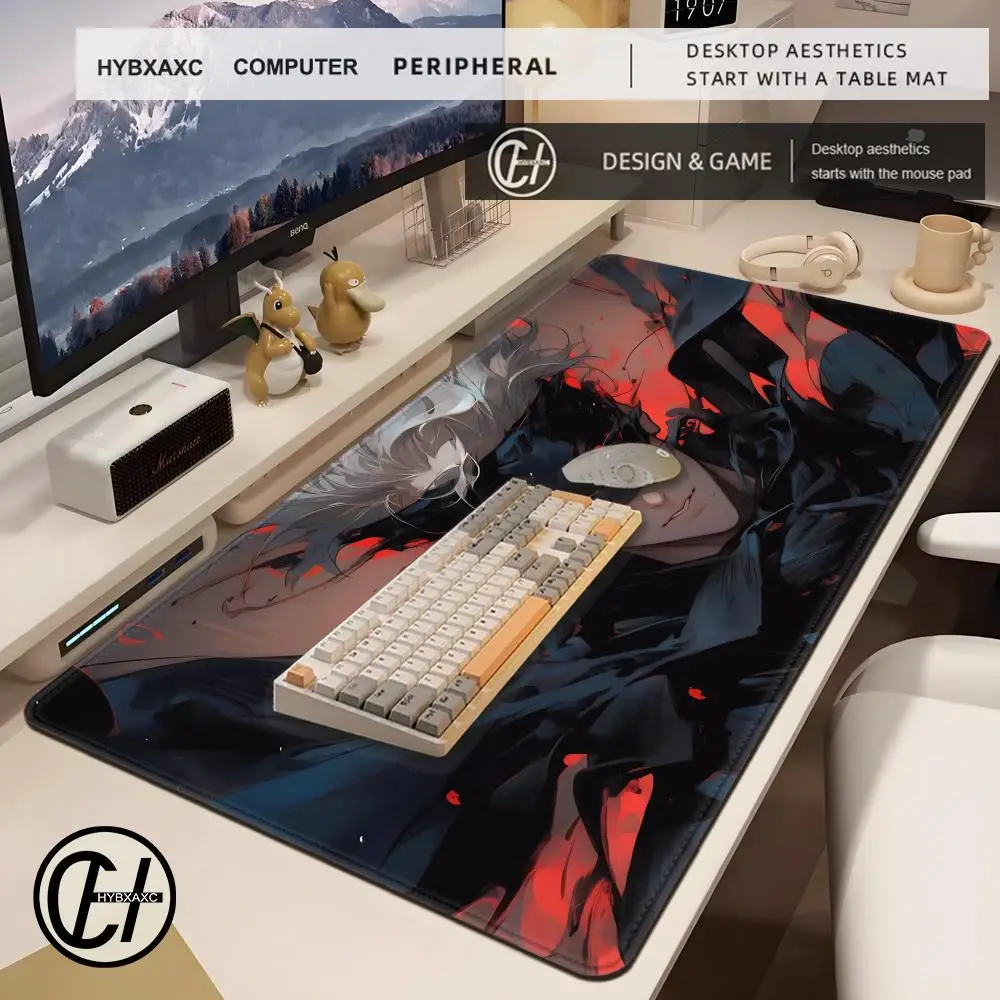 Gaming Large Mouse Pad Jujutsu Kaisen Gojo Satoru Mousepad With  Lock Edge Thickened Computer Keyboard Mat Rubber Anti slip Mats