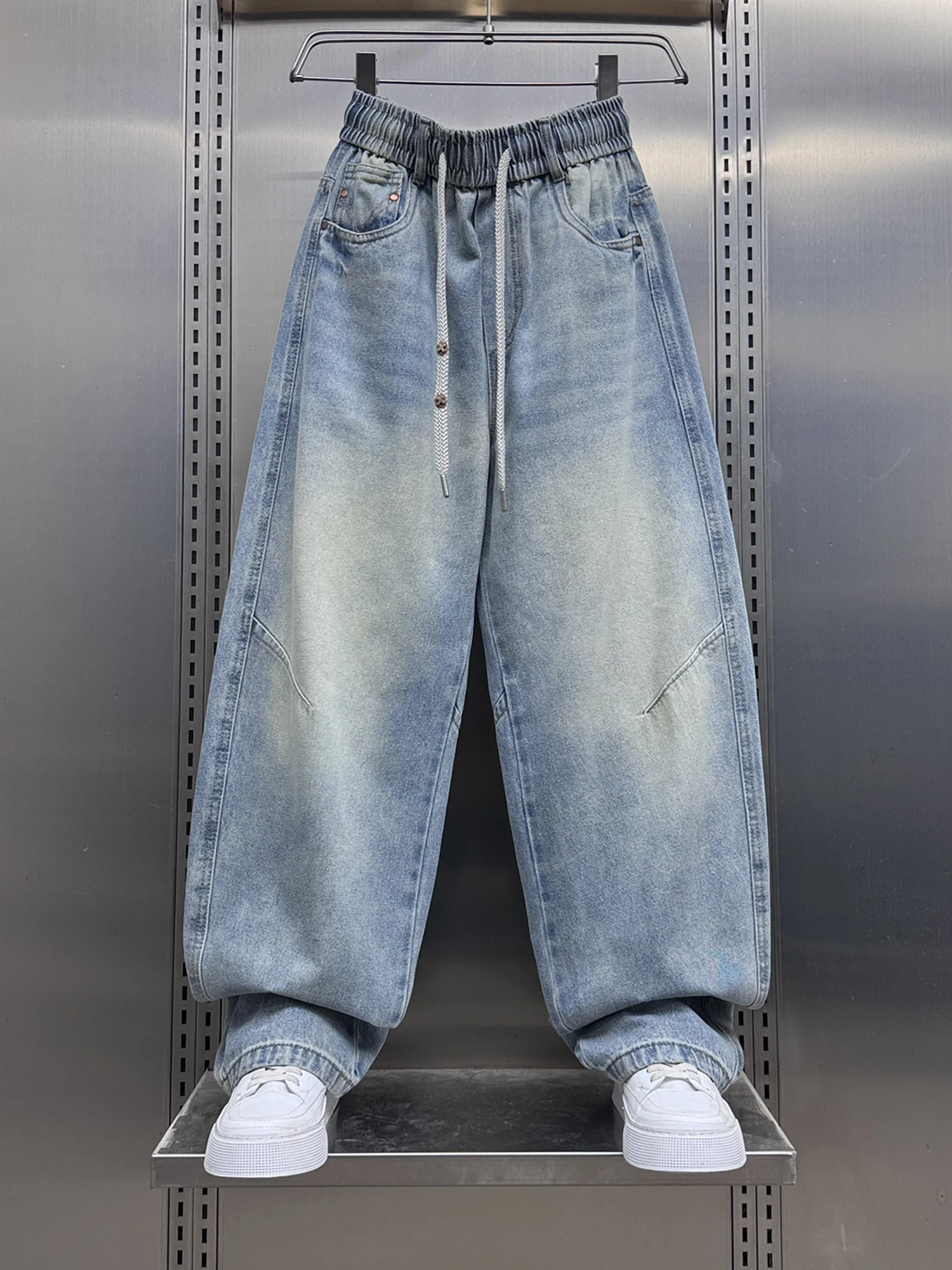 

Spring 2026 Men's Loose Straight Leg Jeans Casual Cotton Denim Pants American Sle Trendy Versatile Comfortable Fit Long Tro...