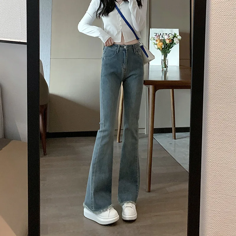 

Джинсы с эффектом похудения, с высокой талией, свободного кроя, летние, тонкие, с эластичным низом, больших размеров, женские, модные, в корейском стиле, повседневные, длинные