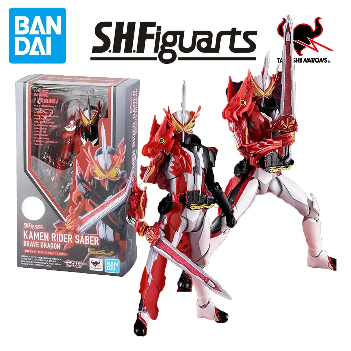 

Bandai Genuine Kamen Rider Saber Courage Dragon SHF Kamen Rider Anime figure Movable toy Action Figures Doll for Collectors