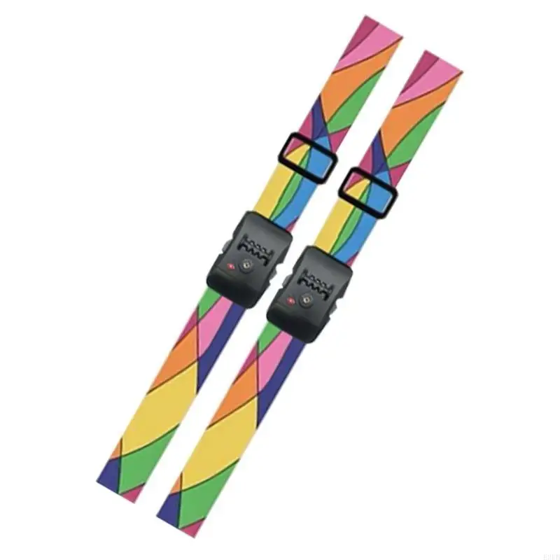 

Стильные дорожные аксессуары, комплект из 2 регулируемых ремней для чемодана, защитные ленты для багажа, ремни с кодовым замком