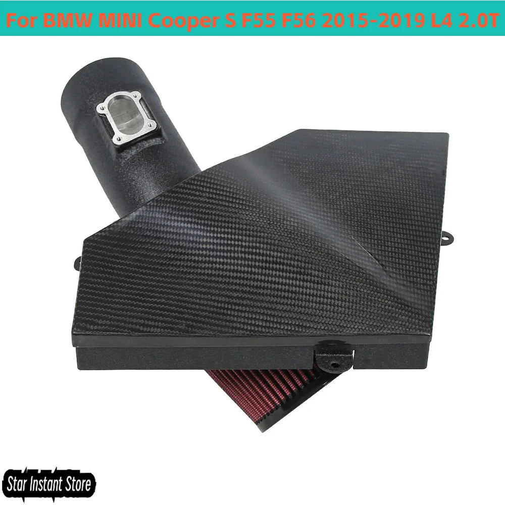 

Для BMW MINI Cooper S F55 F56 2015-2019 L4 2.0T B46 B48 с теплозащитным экраном из углеродного волокна, система впуска холодного воздуха, индукционный комплект труб