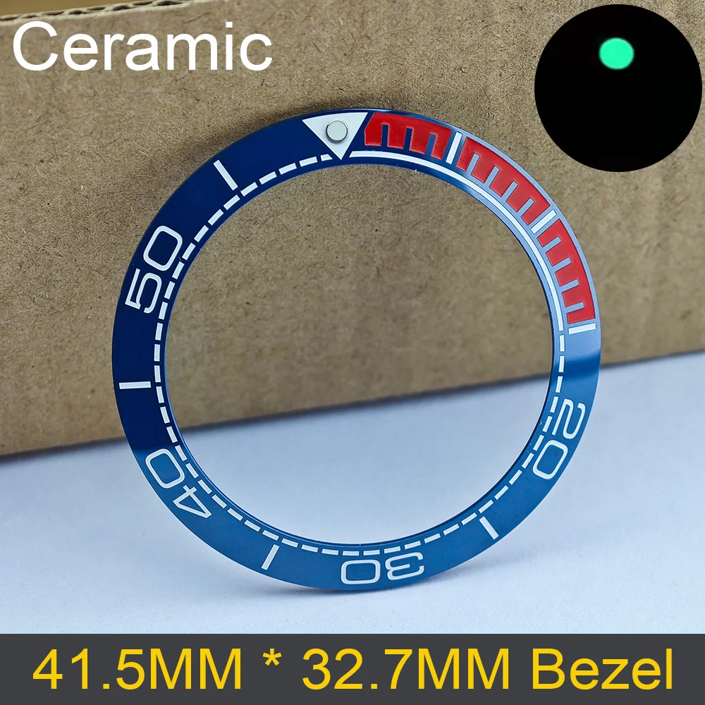 41,5 mm nachylona ceramiczna/aluminiowa świecąca wkładka do ramki do 43 mm akcesoria do zegarków średnica wewnętrzna 32,7 mm ramka akcesoria