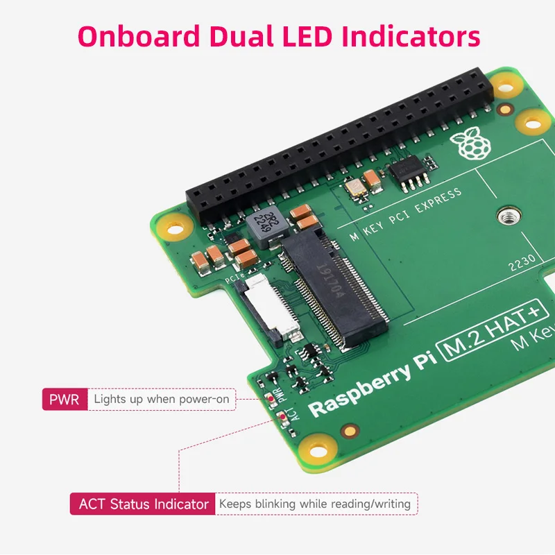 Imagem -02 - Raspberry Pi-placa de Expansão Oficial M.2 Hat Gen2 Gen3 Nvme M.2 Ssd 2230 2242 Chave Tamanho m Pci Express Gpio Rpi5 Pi5