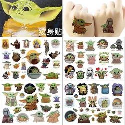 Baby Yoda Sticker Anime Figures Baby Yoda Children's Temporary Tattoos Party Decorations Kids Toys for Boys Girl Birthday Gift