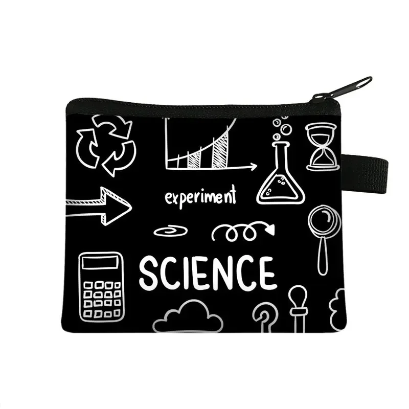 Periodic Table of Elements Print Coin Purse Women Magic Square Science Experiment Money Bags ID Credit Card Holder Coin Bag Gift