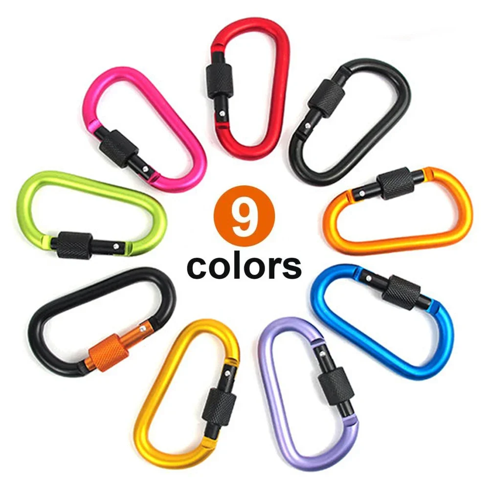 5/10PCS Aluminum Carabiner Hook Quickdraws D-Ring Key Chain Clip Camping Keyring Snap Hook Outdoor Travel Kit Outdoor Accessries