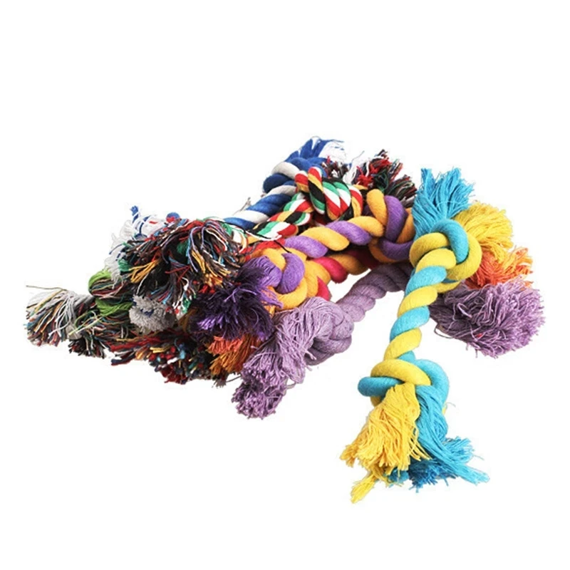 Dog Toys Knot Rope Chew for Small Medium Large Dogs Durable Braided Pets Interactive Funny Teeth Cleaning Supplies 1pc