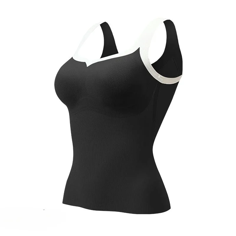 Women Bra One-Piece Underwear Traceless Camisoles Invisible Comfortable Underclothes Fashion Color Contrast Slim Fit Sports Vest