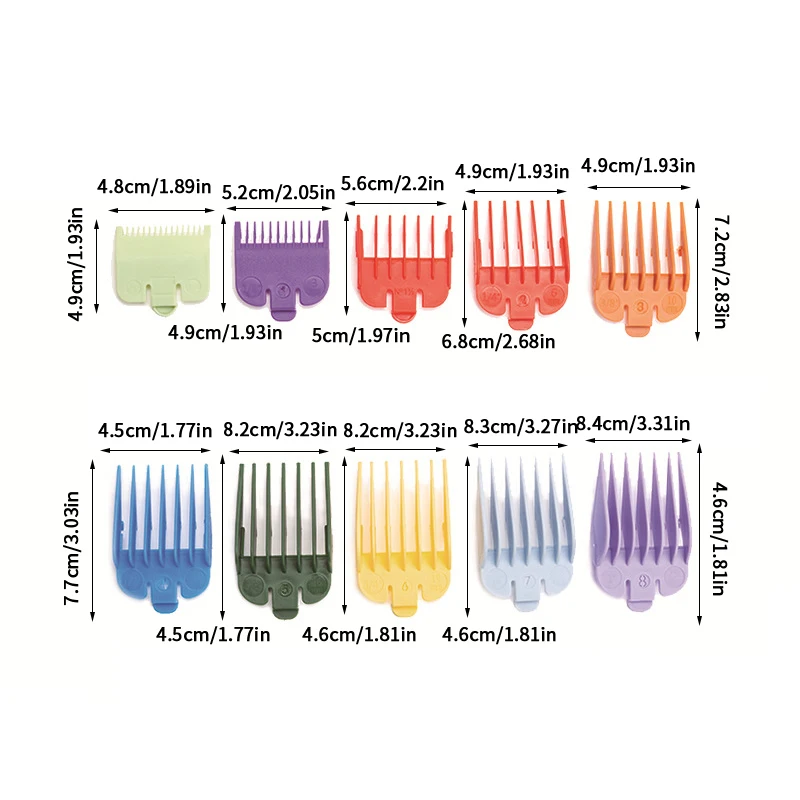 2/3/4/8/10 قطعة مقص الشعر الرجالي العالمي الحد مشط صالون الحلاق قطع دليل استبدال مرفق الشعر المتقلب تصفيف أداة