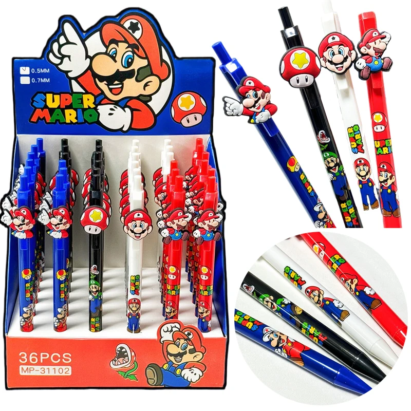 Super Mario Bros Mechanical Pencil Anime 0.5mm Press Automatic Mechanical Pencil School Office Supplies Student Stationery Gift