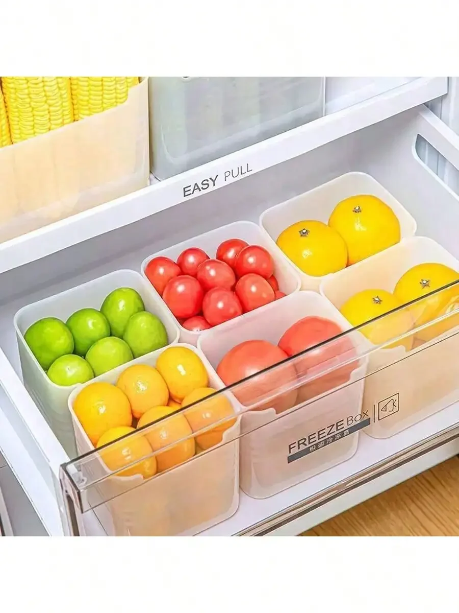 1/4/8pcs Refrigerator Food Storage Organizer Bins, Kitchen Freezer Side Door Compartment Containers, Kitchen Storage, Food Storage, Room Decoration, Suitable For Kitchen, Restaurant, Party, Camping, Gathering, Gift For Friends, Family Gift, Back To School