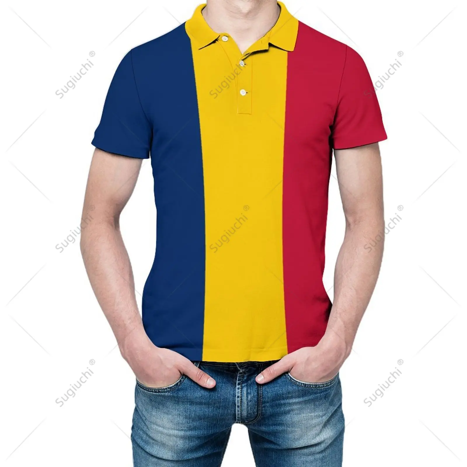 

Рубашка-поло унисекс с флагом Чад и 3D принтом, мужская модная одежда-поло, спортивные костюмы с короткими рукавами