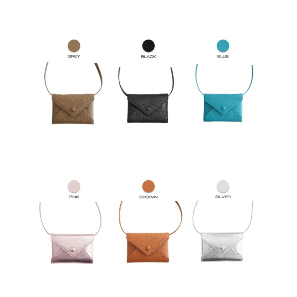 Storage Pouch PU Leather Mini Bag Necklace Solid Color Multifunctional Shoulder Bag 6 Colors Durable Crossbody Bag Storage